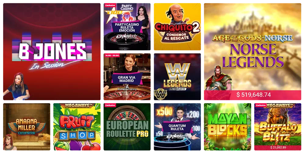 Juega en nuestras máquinas tragaperras exclusivas para PartyCasino